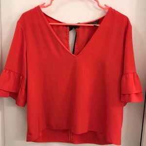 Topshop Ruffled Sleeves Blouse with Bow